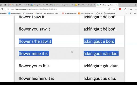 Kiowa Language Community Session #5 Spring 2025 – March 9