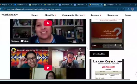 Kiowa Language Community Session #2 Fall 2025 – August 24