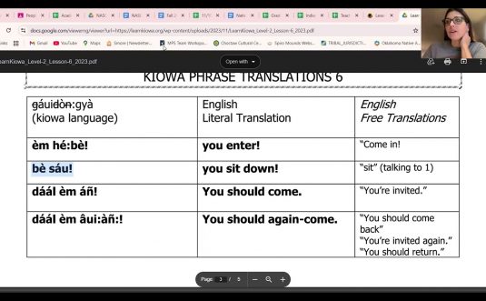 Kiowa Language Community Session #7 Fall 2025 – November 16