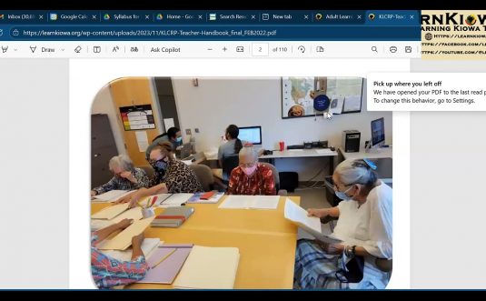 Kiowa Language Community Session #6 Fall 2025 – November 2